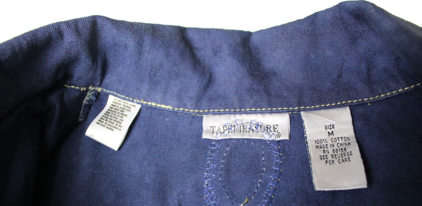 Upcycled Tape Measure 14 Plus denim jacket Leather Ankh Kente print Ankara Gold trim African Diaspora