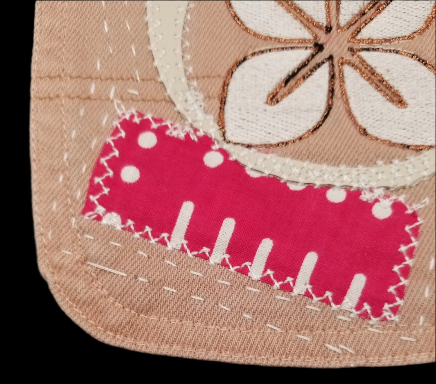 Cowries Nserewa # 2 Upcycled pink jeans Pocket Patch African Diaspora