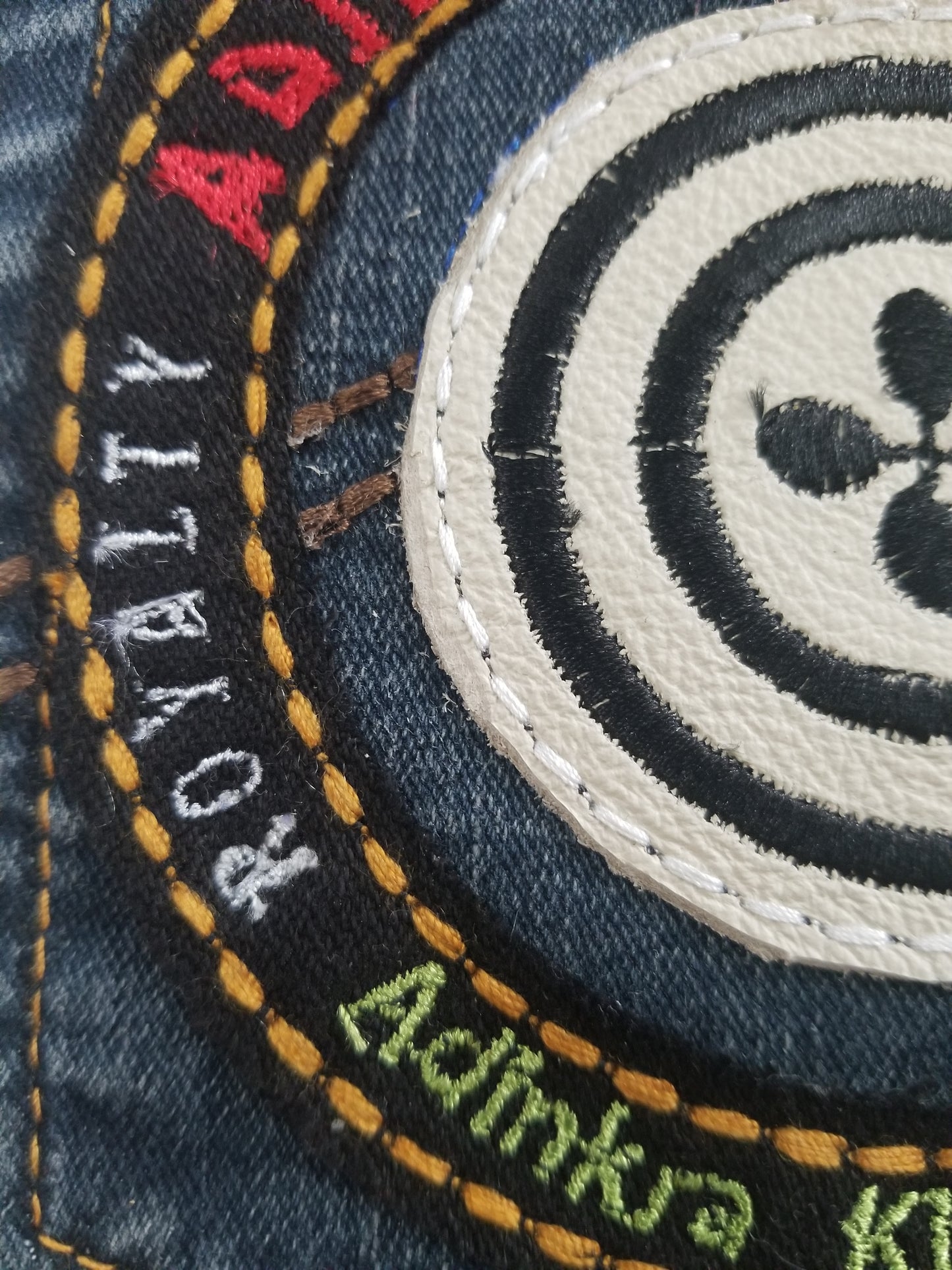 Adinkrahene Dua King Stamp # 2 Upcycled dark blue jeans Pocket Patch African Diaspora