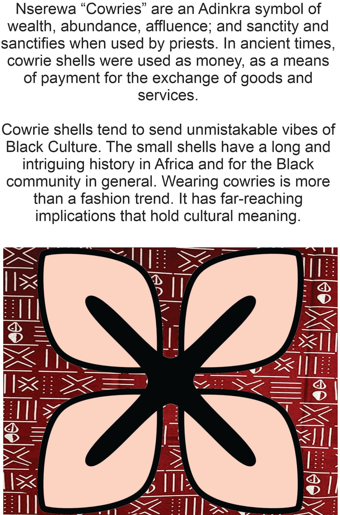 Cowries Nserewa # 1 Upcycled pink jeans Pocket Patch African Diaspora