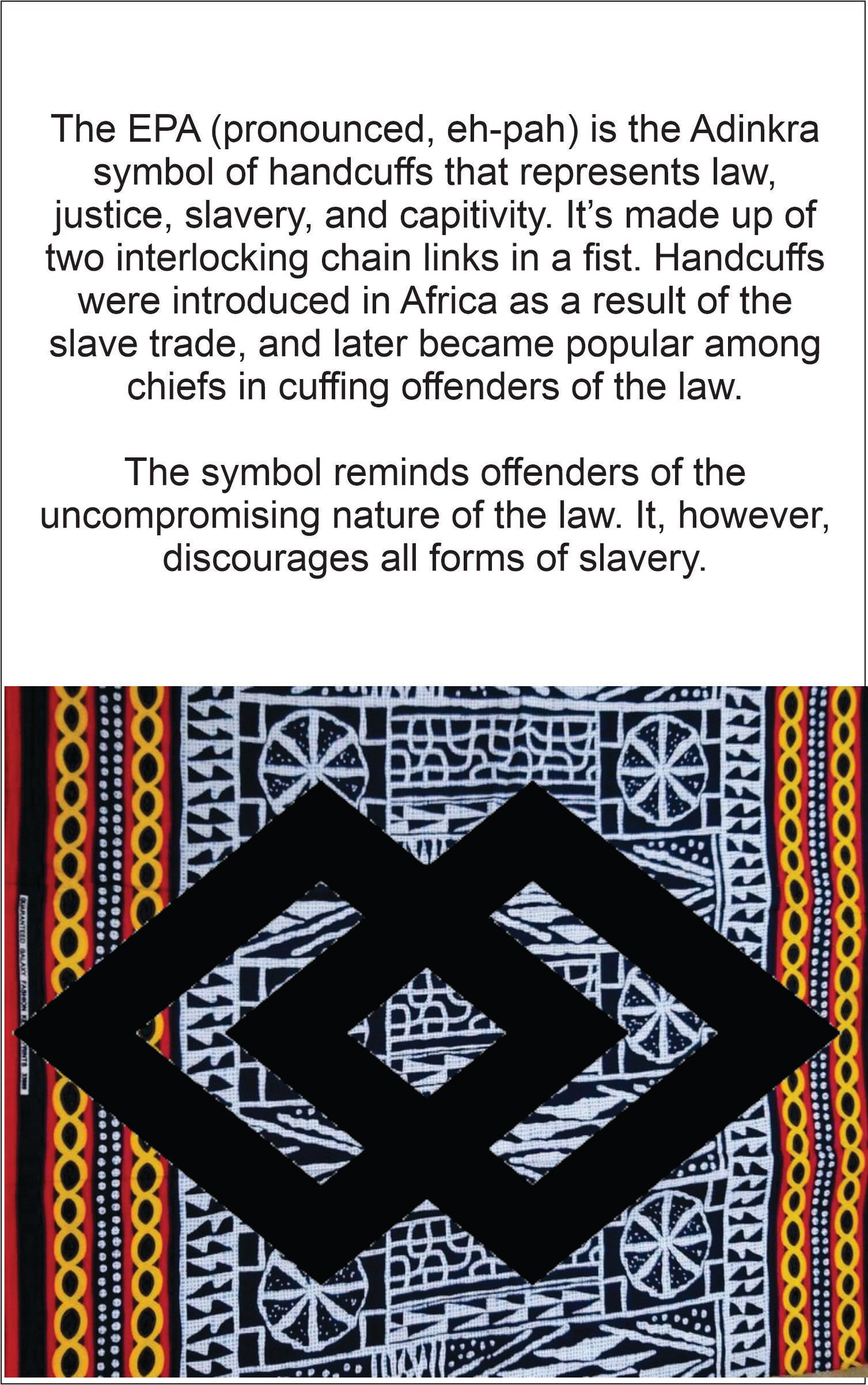 EPA # 1 Law and Justice Upcycled royal blue jeans Pocket Patch African Diaspora