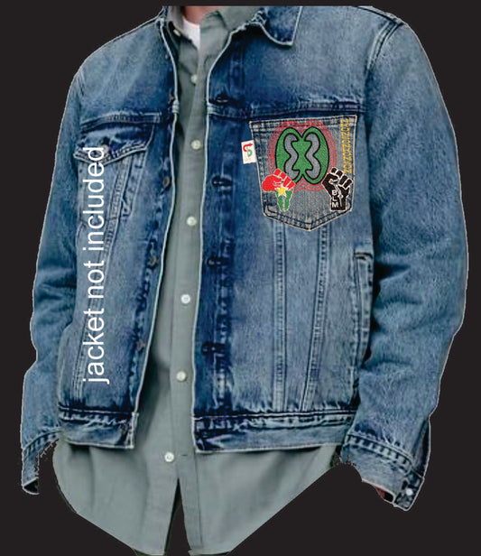 Nkonsonkonson #10 Burkina Faso x BLM African Diaspora Upcycled jeans Pocket Patch