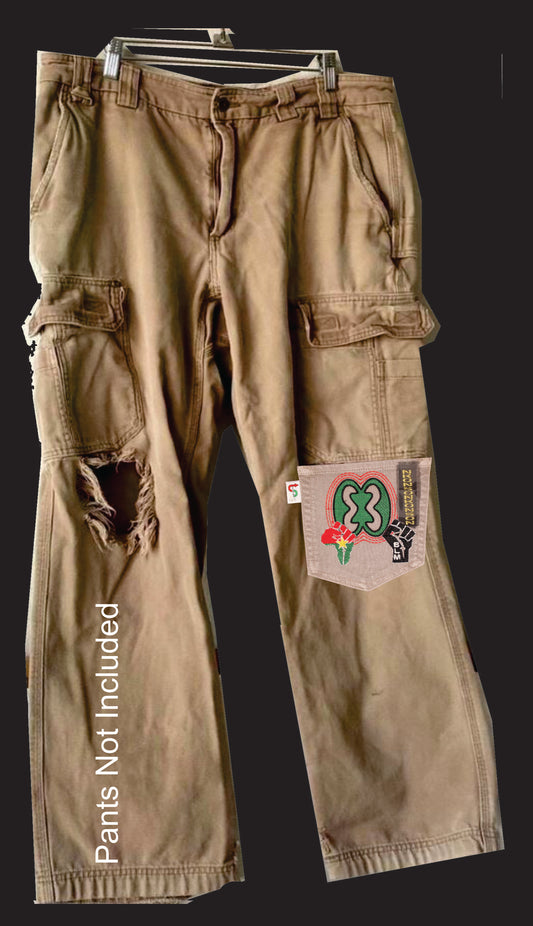 Nkonsonkonson #9 Burkina Faso x BLM African Diaspora Upcycled jeans Pocket Patch