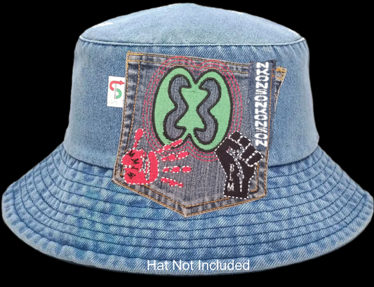 Nkonsonkonson # 1 Red Hand x BLM Upcycled jeans Pocket Patch African Diaspora Indigenous Peoples