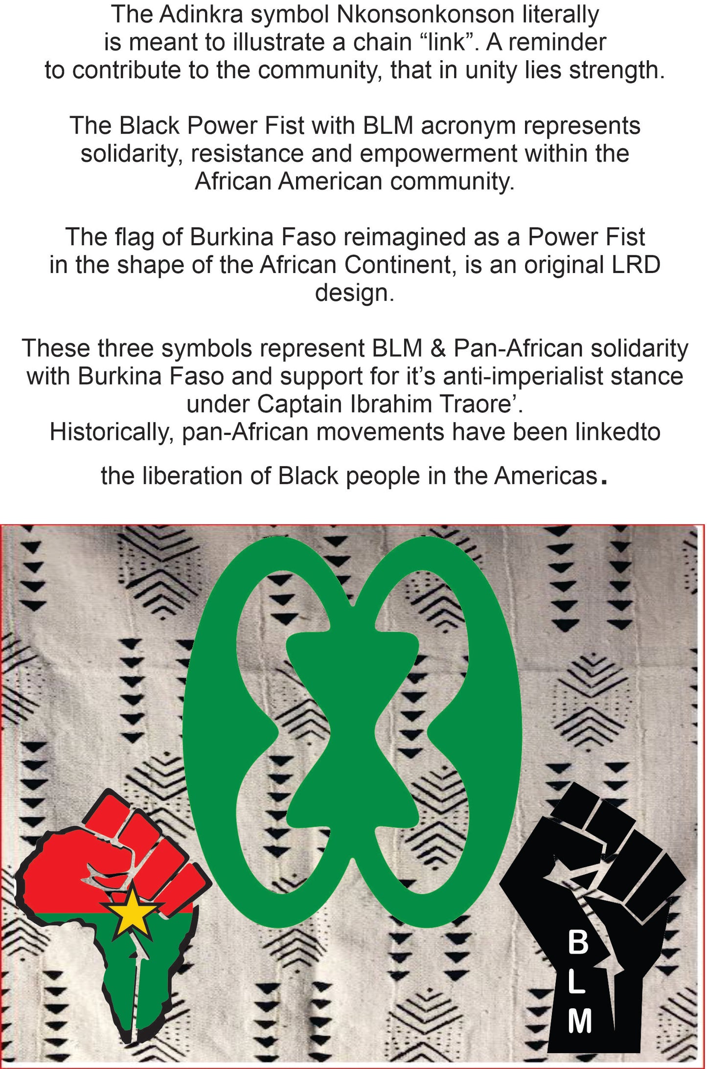 Nkonsonkonson #8 Burkina Faso x BLM African Diasporsa Upcycled jeans Pocket Patch