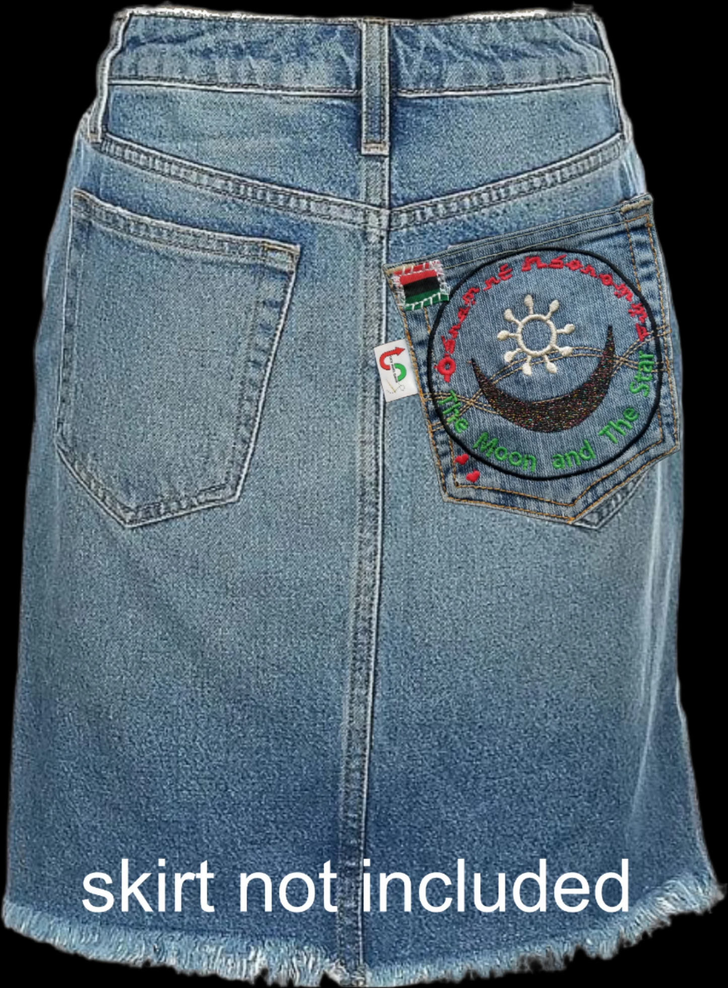 Osram ne Nsoromma # 6 Love Marriage Upcycled denim blue jeans pocket patch African Diaspora