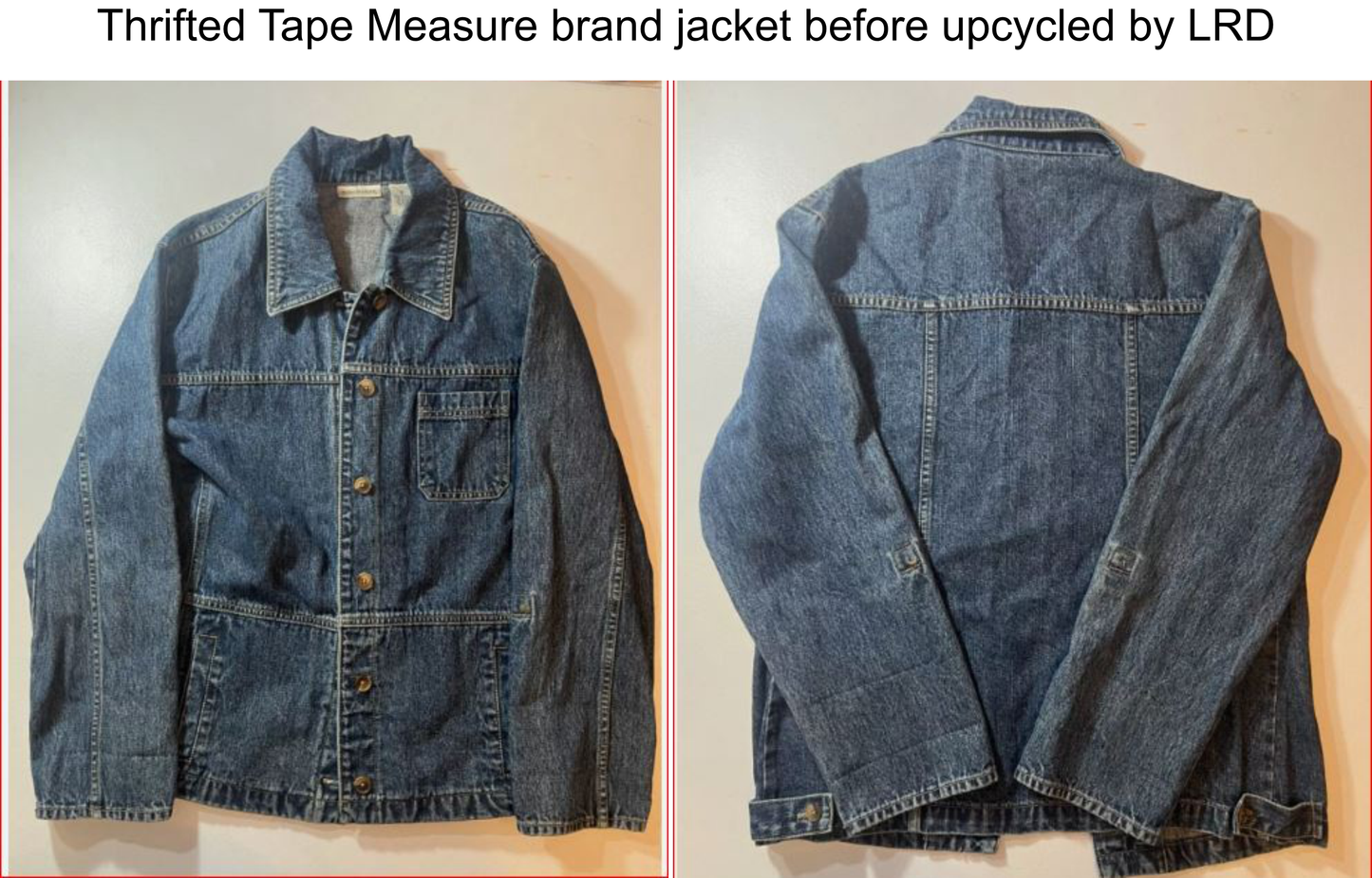 Upcycled Tape Measure 14 Plus denim jacket Leather Ankh Kente print Ankara Gold trim African Diaspora