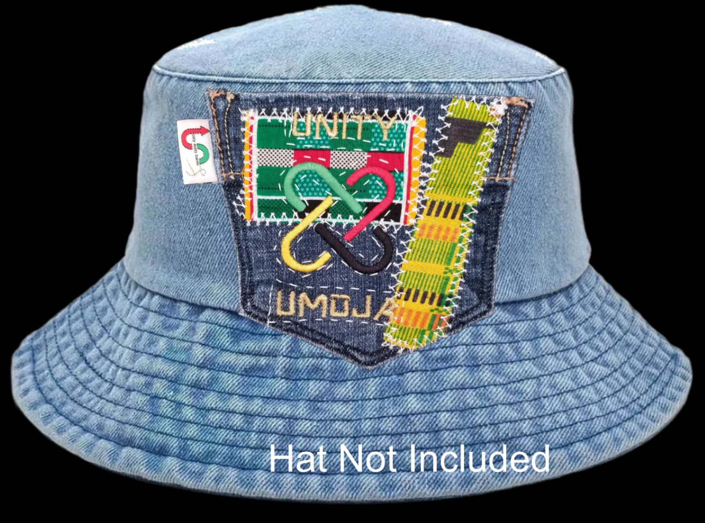 Umoja Unity # 2 Upcycled denim blue jeans Pocket Patch African Diasopra