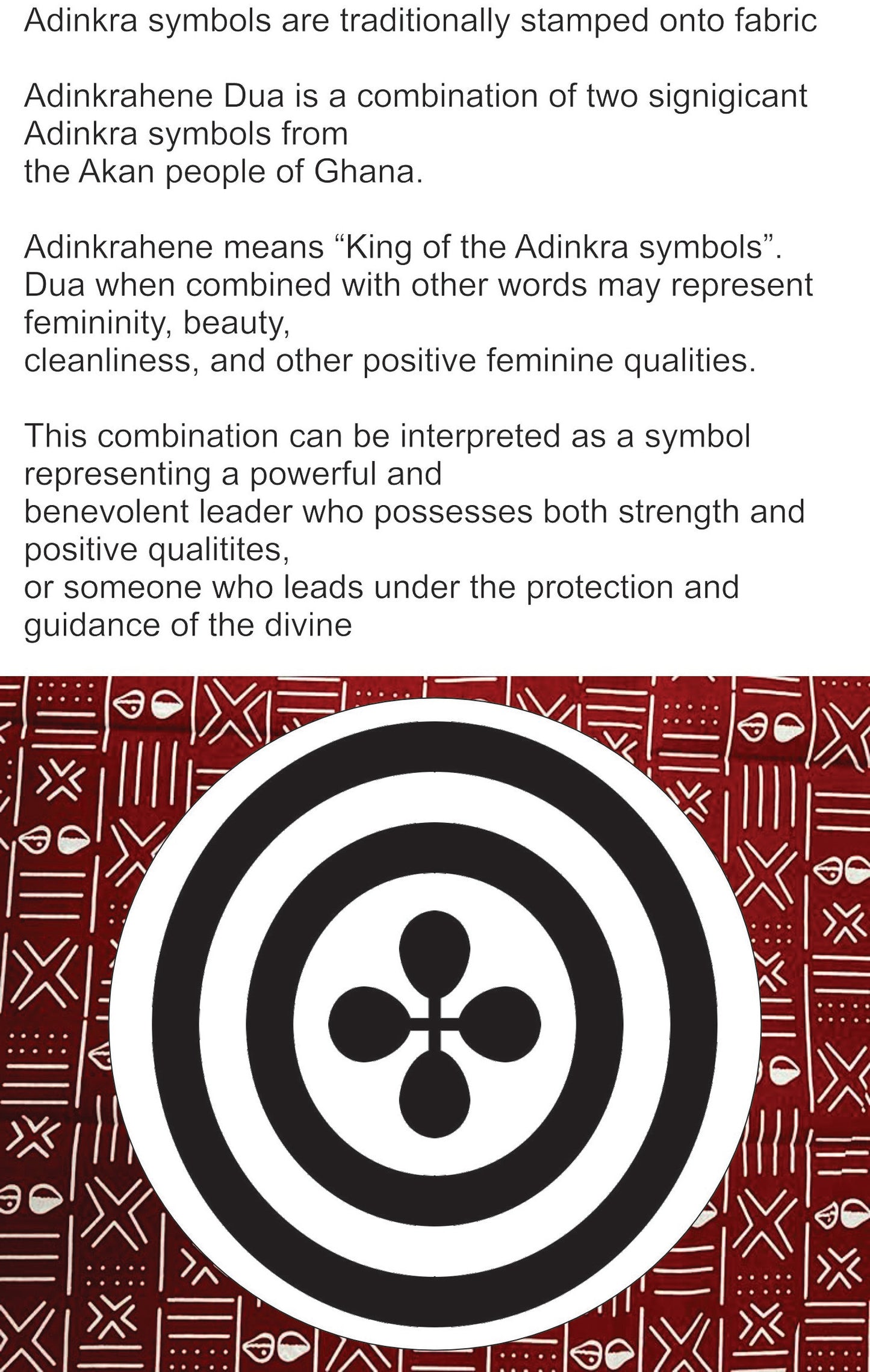 Adinkrahene Dua King Stamp # 2 Upcycled dark blue jeans Pocket Patch African Diaspora