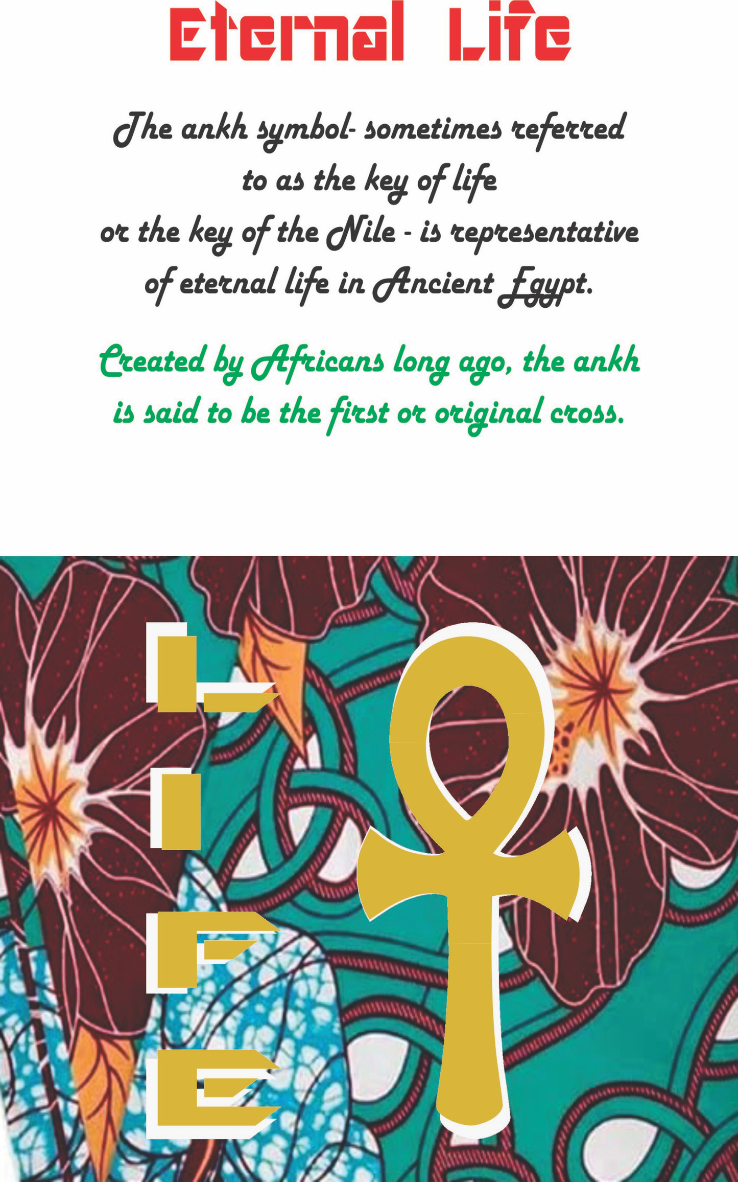 Ankh # 7 Upcycled denim blue jeans Pocket Patch Leather applique African Diaspora