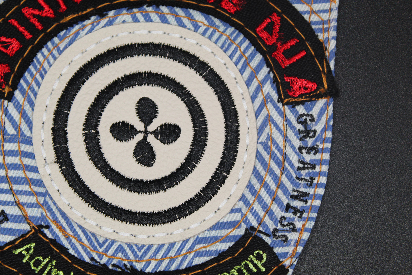 Adinkrahene Dua King Stamp # 3  Upcycled jeans Pocket Patch  African Diaspora