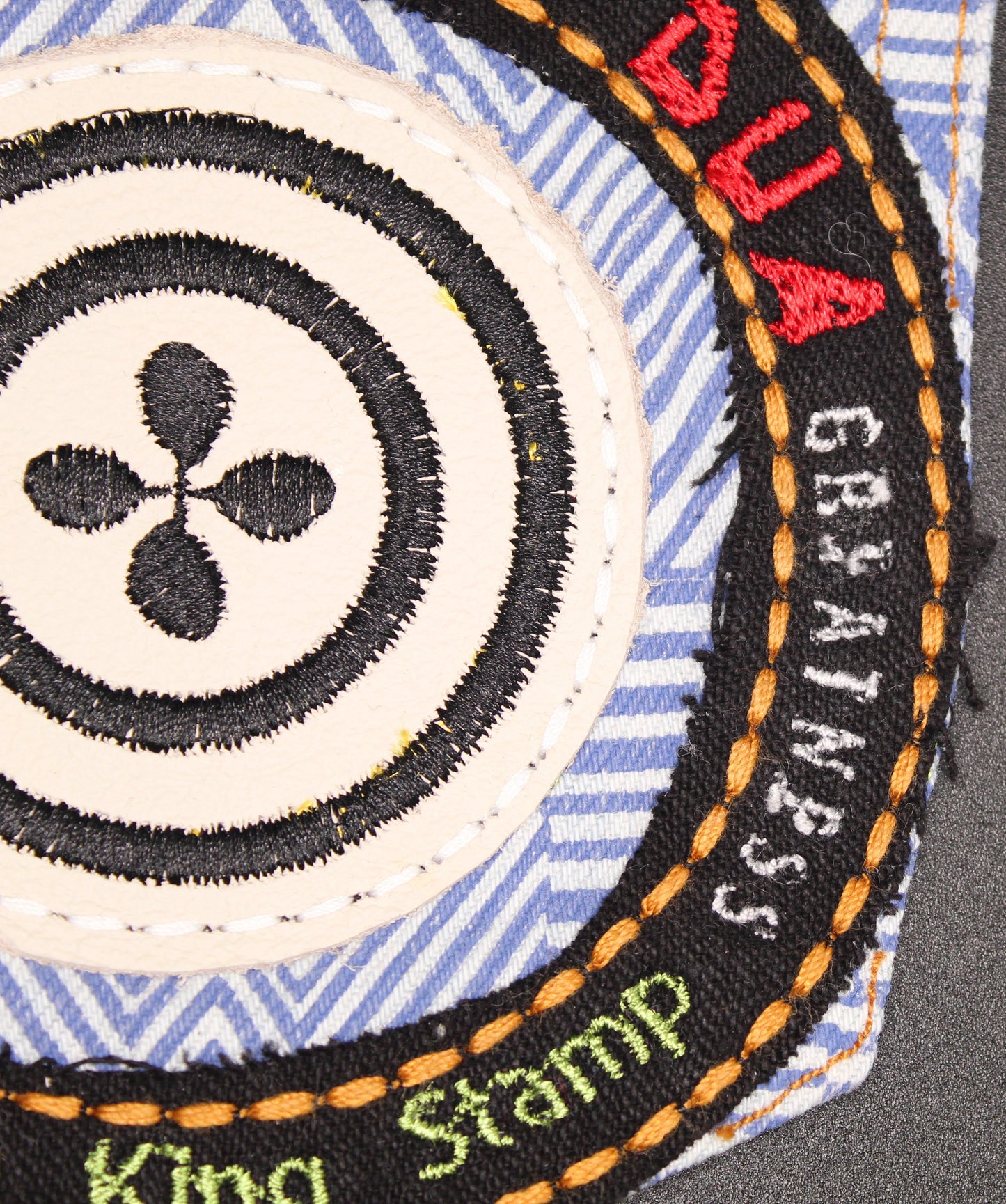 Adinkrahene Dua King Stamp # 4  Upcycled jeans Pocket Patch  African Diaspora