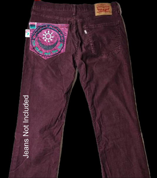 Osram ne Nsoromma # 1 Upcycled red jeans Pocket Patch red, African Diaspora