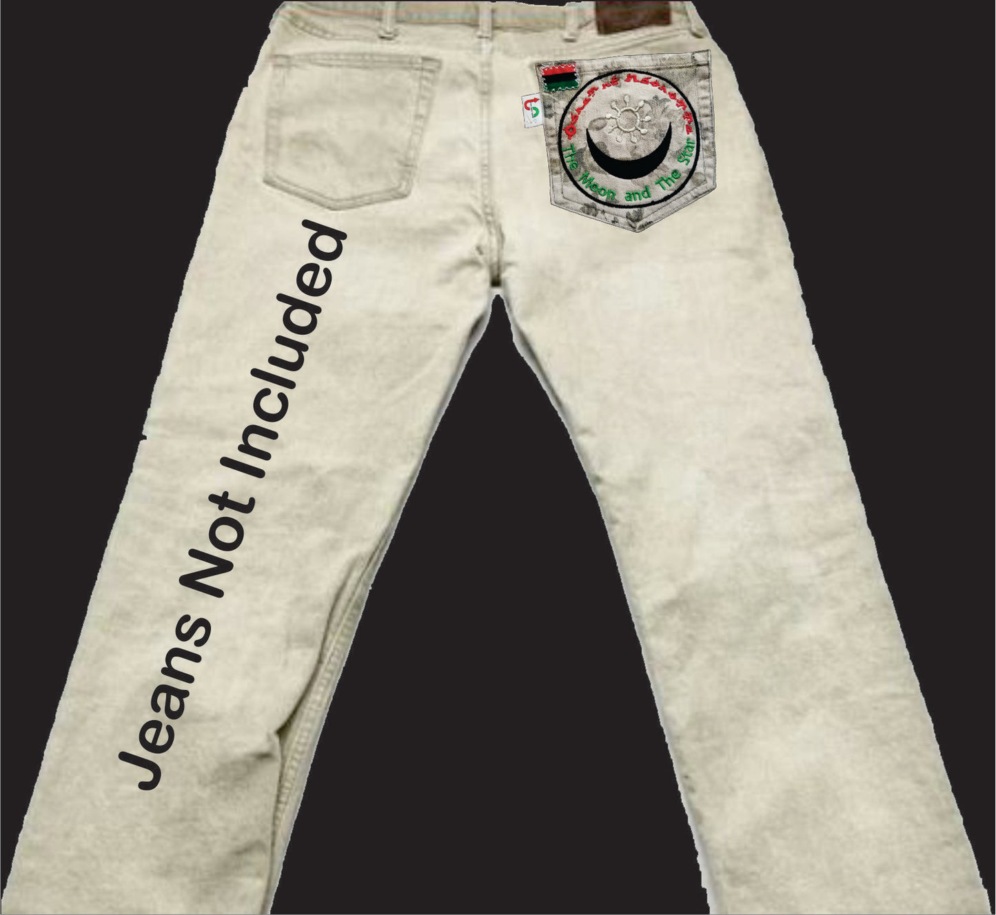 Osram ne Nsoromma # 4 Love Marriage Upcycled gray jeans Pocket Patch African Diaspora